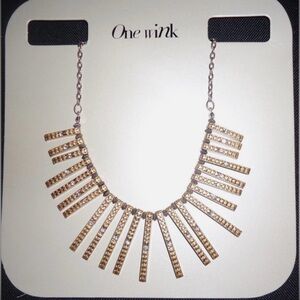 NEW One Wink Rectangle Bib Necklace